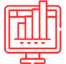 Red bar graph on a computer screen.