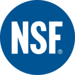 NSF logo in blue circular background.